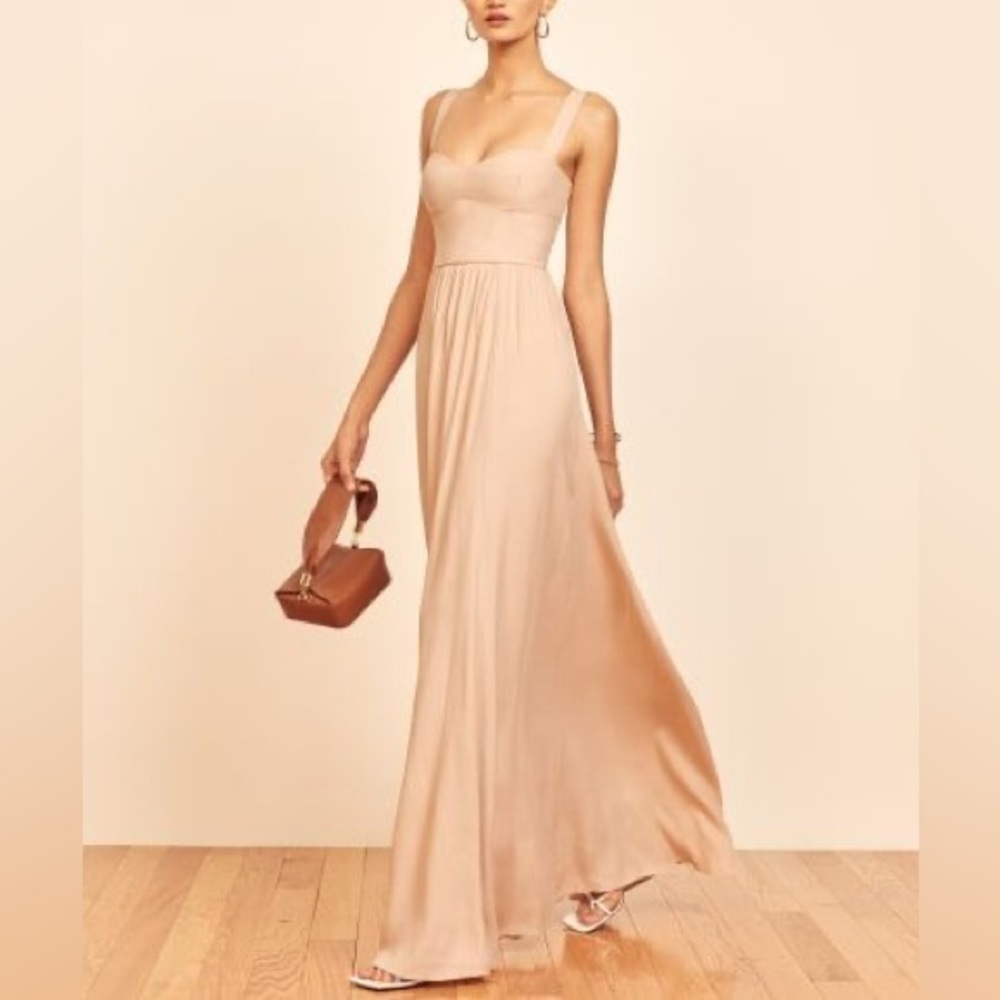 Reformation Hollyhock Dress in Nude